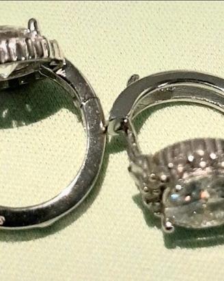 meravigliosi orecchini in argento con due carati f