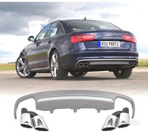 DIFFUSORE AUDI A6 4G 10- LOOK S6 + TERMINALI DI SC