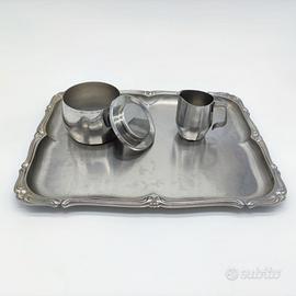 Servizio Alessi Alfra vintage inox vassoio e set