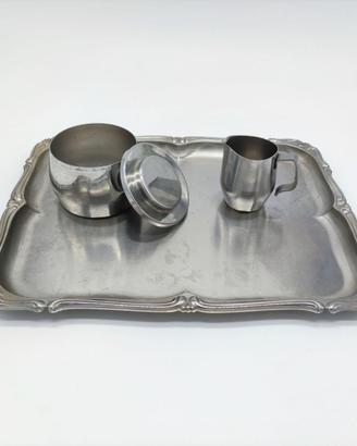 Servizio Alessi Alfra vintage inox vassoio e set