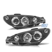 FARI PEUGEOT 206 98-08 ANGEL EYES FONDO NERO H7 OE