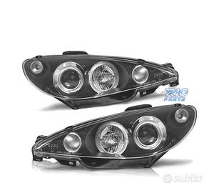 FARI PEUGEOT 206 98-08 ANGEL EYES FONDO NERO H7 OE