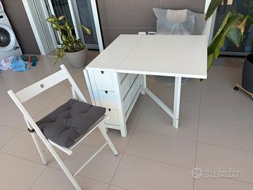 Tavolo IKEA NORDEN bianco + 4 sedie IKEA FRÖSVI
