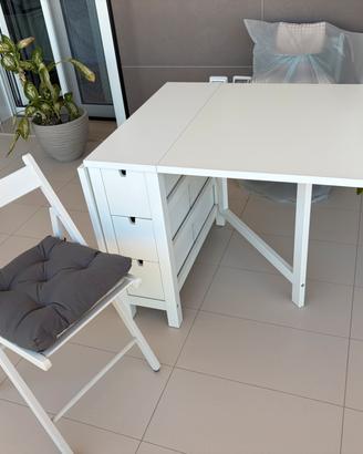Tavolo IKEA NORDEN bianco + 4 sedie IKEA FRÖSVI