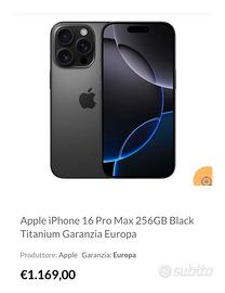 Iphon 16 pro max 256 gb