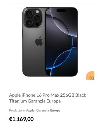 Iphon 16 pro max 256 gb