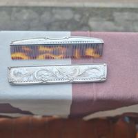 Pettine in custodia argento 800 punzonato e