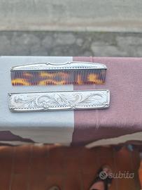 Pettine in custodia argento 800 punzonato e