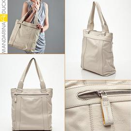 MANDARINA DUCK™ BORSA DONNA SHOPPING VERA PELLE