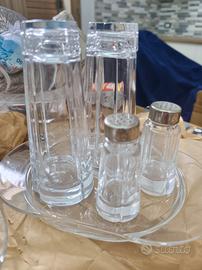 set da tavola per condimenti in cristallo
