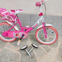 bicicletta bambina ruote da 16 e rotelle