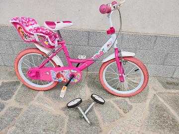 bicicletta bambina ruote da 16 e rotelle