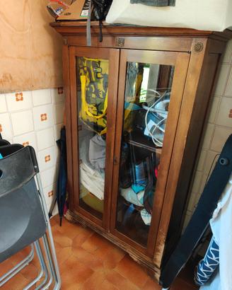 vetrina legno noce periodo 1950