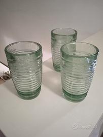 bicchieri in vetro verde made in spain vintage