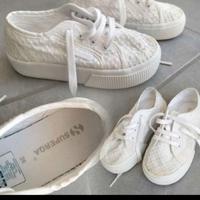 SCARPE SUPERGA BIMBA BIANCHE PIZZO
