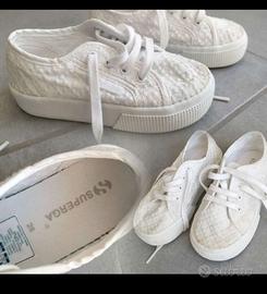 SCARPE SUPERGA BIMBA BIANCHE PIZZO
