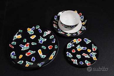 Set 4 Piatti BLOCK SPAL Montmartre Design Anni 80