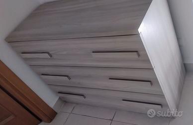 Cassettiera e comodini rovere sbiancato