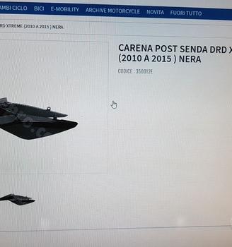 Carena posteriore codone Derbi Aprilia 50 motard