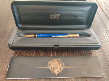 Penna a sfera Parker Duo Fold modello marmo blu