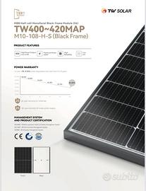 PANNELLO FOTOVOLTAICO TWSOLAR TW410MAP-108-H-S 410