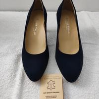 Décolleté Cinzia Valle Confort tessuto blu. N. 36