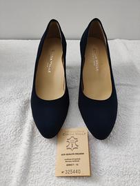 Décolleté Cinzia Valle Confort tessuto blu. N. 36