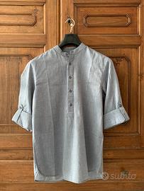 Camicia con colletto alla coreana