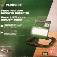 Nuovo!Lampada faro LED Powerbank Parkside GARANZIA