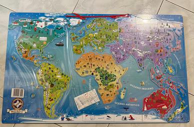Carta magnetica Europa e Mondo Legno NUOVA
