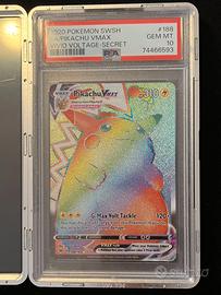 Pikachu VMAX 188/185 PSA 10 Rainbow Secret Rare Po