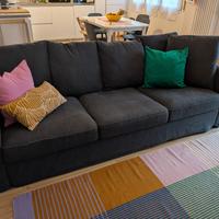 Divano 4 posti grigio lavabile 