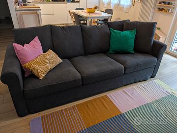 Divano 4 posti grigio lavabile 