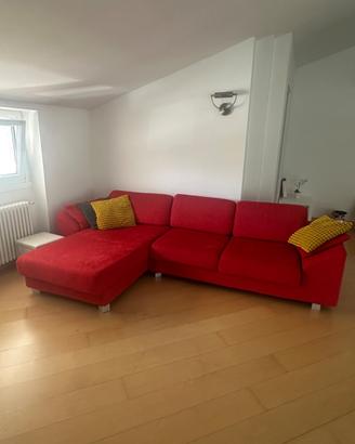 Divano angolare rosso 3 metri
