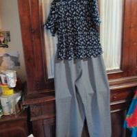 N.2 pezzi:casacca blu+pantalone grigio tg46(E 3/E4