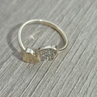 Anello Donna Doppio Cuore con Zirconi 