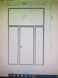 Vetrata con anta apribile centrale