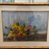 Olio Su Tela Mazzo Di Fiori 64x49