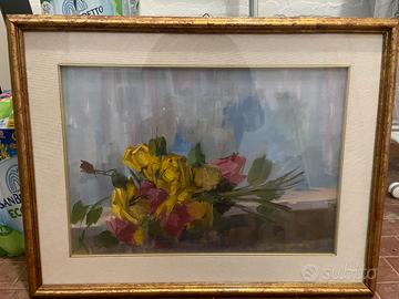 Olio Su Tela Mazzo Di Fiori 64x49