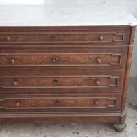 comò inizio '900 in noce e con ripiano in marmo