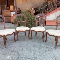 Antiquariato, n°4 sedie luigi filippo
