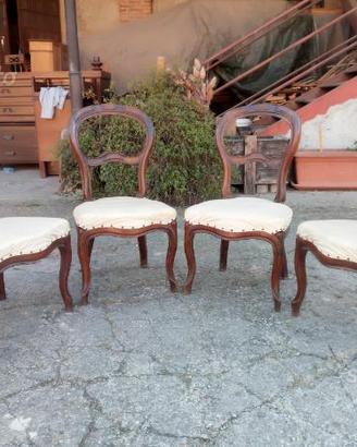 Antiquariato, n°4 sedie luigi filippo