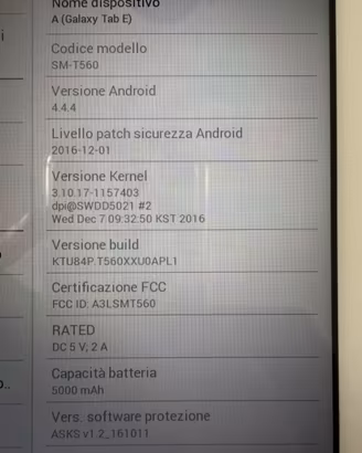 Tablet Samsung A (Galaxy Tab E)