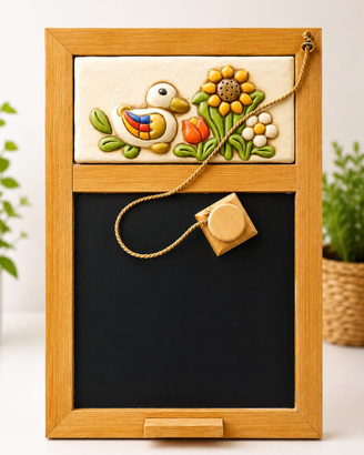 Lavagna da Cucina in Legno con Inserto in Ceramica
