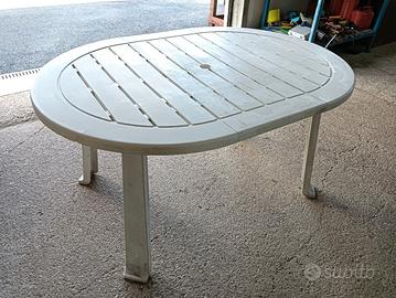 tavolo da giardino plastica bianco 