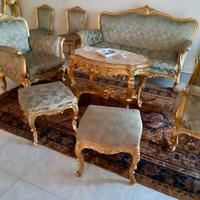 Set Salotto dorato in Stile barocco