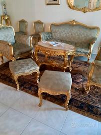 Set Salotto dorato in Stile barocco
