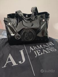 Borsa armani grigia outlet lucida