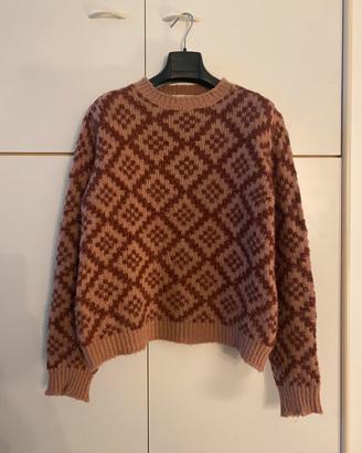 Golfino Dixie rosa antico/bordeaux con filo lame’