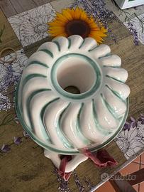 VINTAGE THUN FORMELLA GRANDE BUDINO CERAMICA VERDE